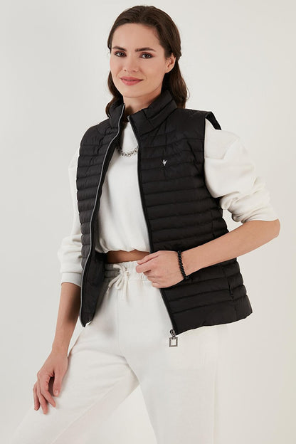 Slim Fit Stand Collar Pocket Puffer Vest 497TAMARA