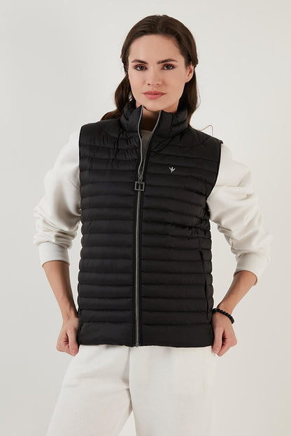 Slim Fit Stand Collar Pocket Puffer Vest 497TAMARA