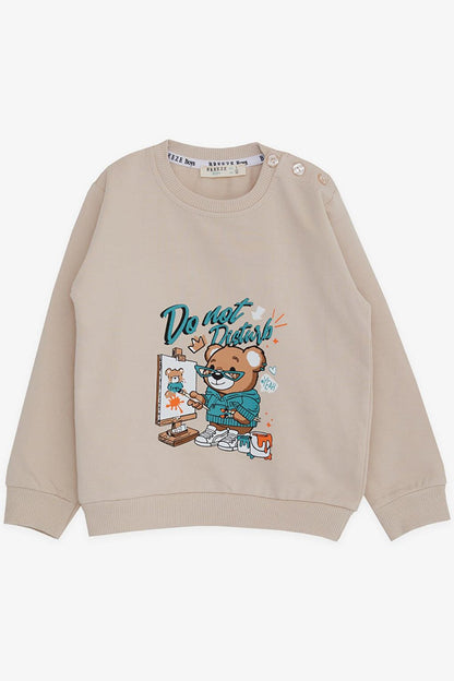 Boy's Sweatshirt Painter Teddy Bear Printed Stone (Age 1-3)