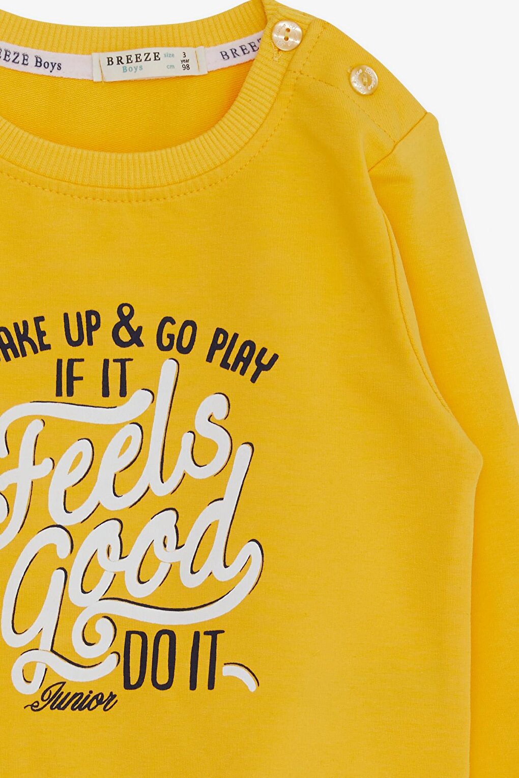 Boy's Sweatshirt Text Printed Yellow (Age 2-4)