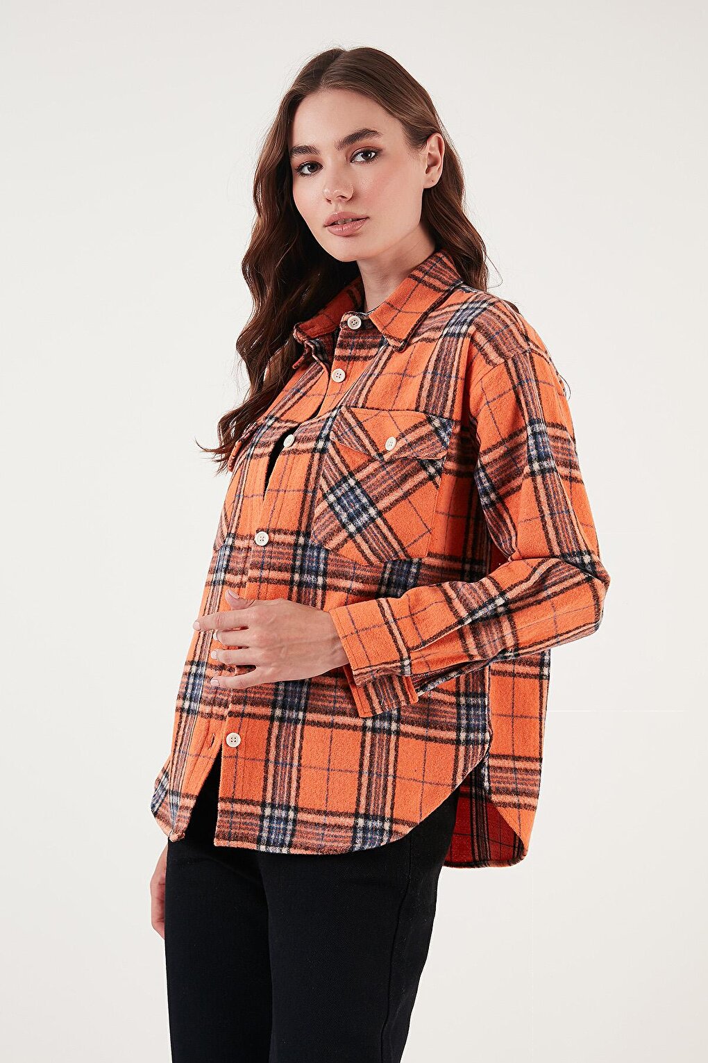 Cotton Pocket Plaid Regular Fit Lumberjack Shirt CF24W167259