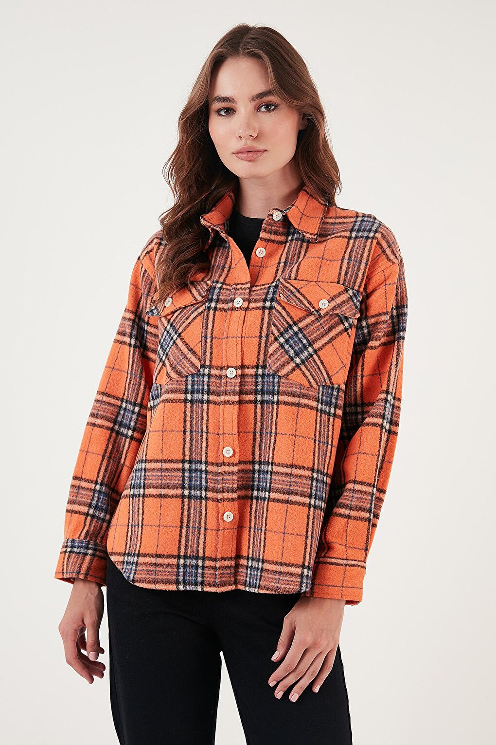 Cotton Pocket Plaid Regular Fit Lumberjack Shirt CF24W167259