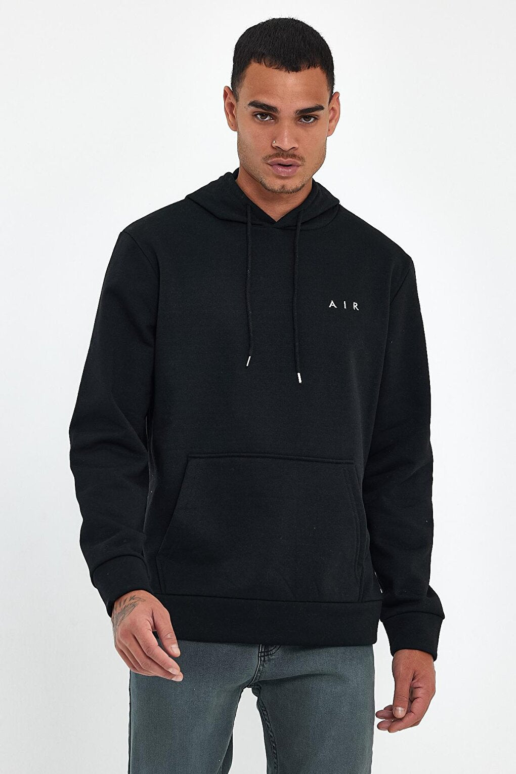 Men's Hooded Comfortable In-mold Fleece 3 thread Thick Air Embroidered Sweatshirt spr24sw07