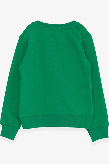 Boy's Sweatshirt Text Printed Green (Age 2-3)