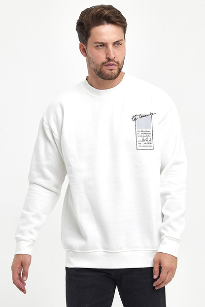 3 Thread Raised Crew Neck Men's Sweatshirt