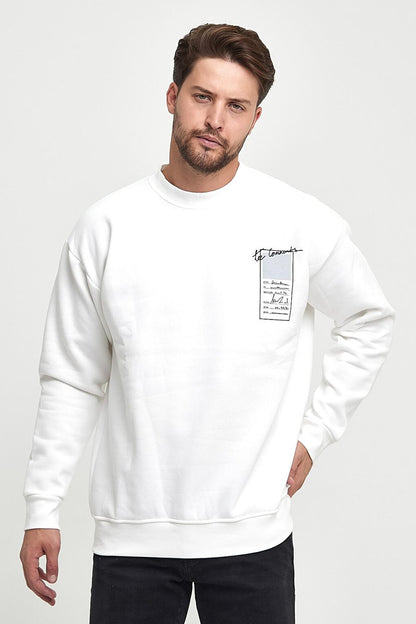 3 Thread Raised Crew Neck Men's Sweatshirt