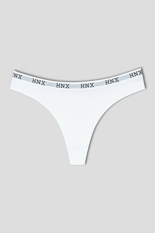 Basic Women's Thong Panties with Elastic Waist Cotton