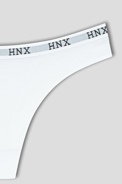 Basic Women's Thong Panties with Elastic Waist Cotton