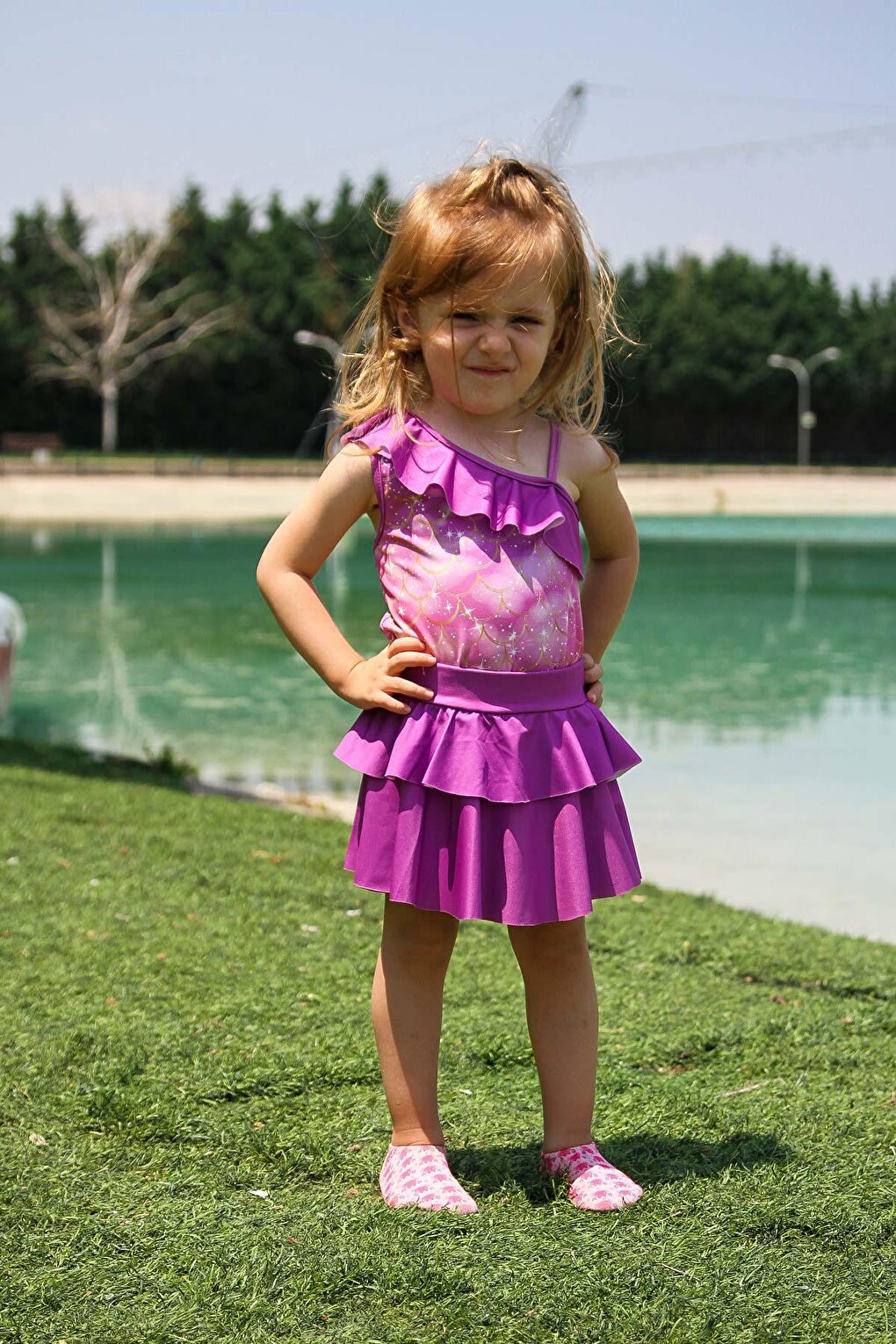 Purple Girl's Swimsuit K2207