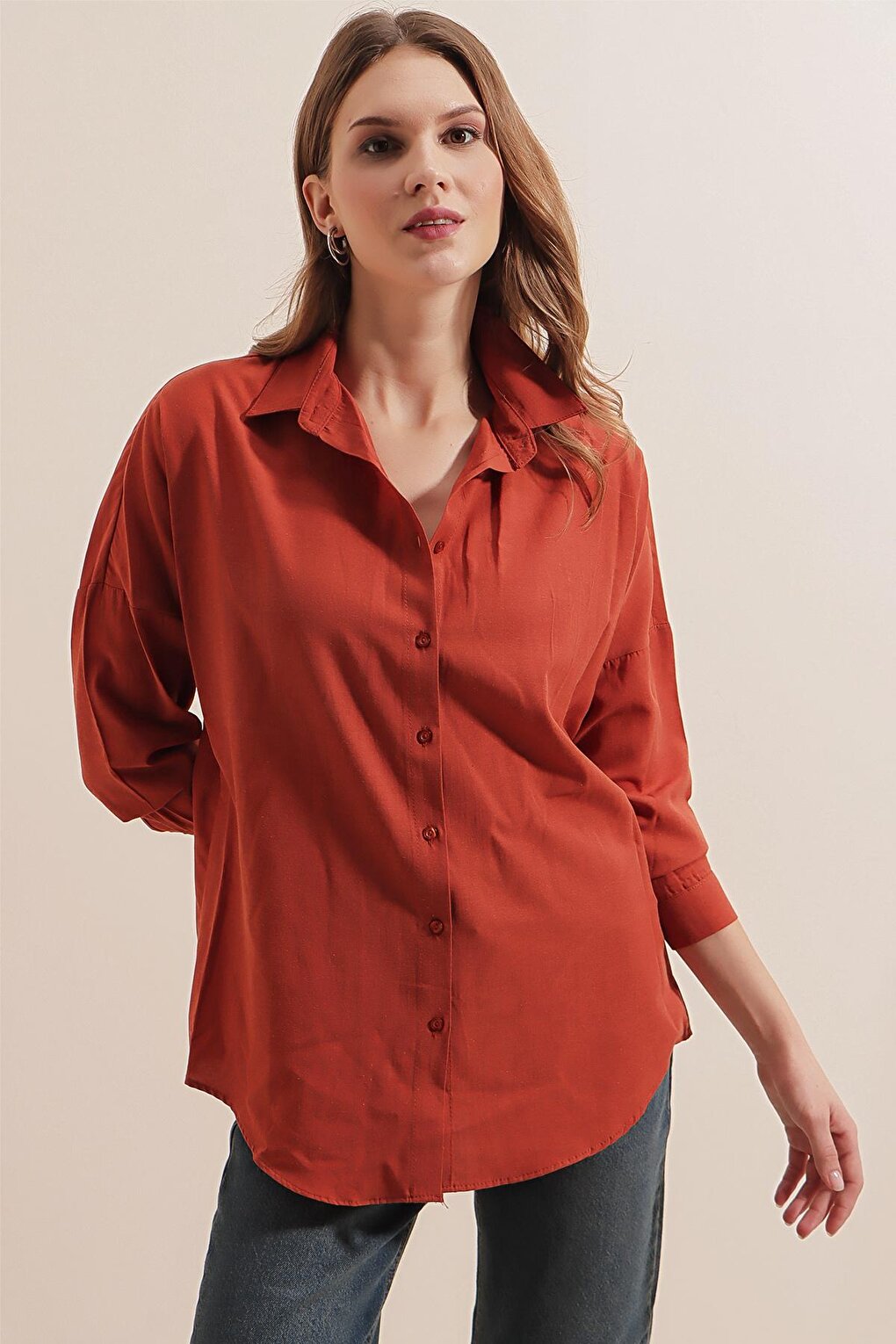 Oversize Long Basic Women's Shirt