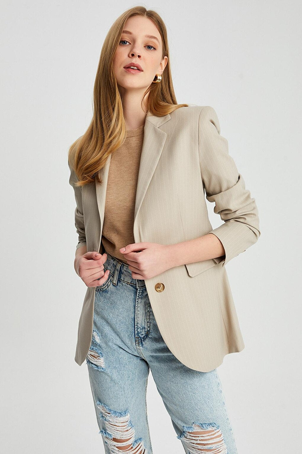 Women's Stripe Detail Blazer Jacket