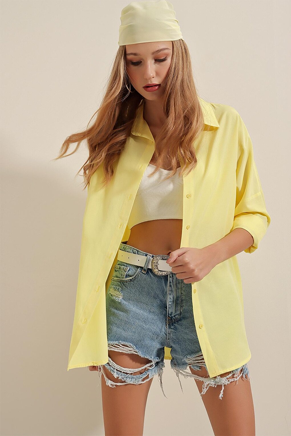 Oversize Long Basic Women's Shirt