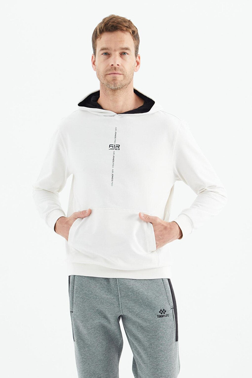 Ecru Hooded Men's Sweatshirt - 88315