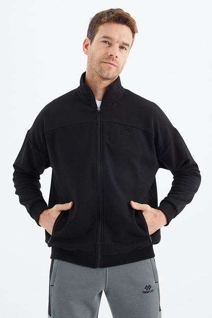 Black Zippered Men's Sweatshirt - 88314