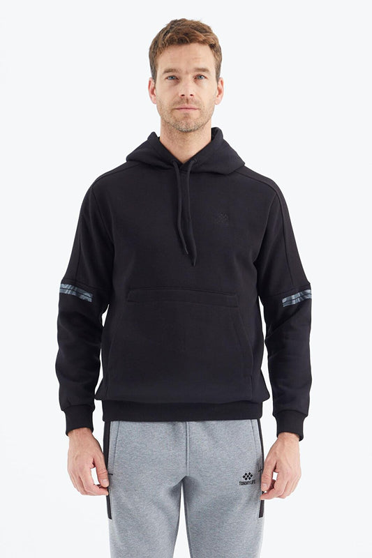 Black Hooded Men's Sweatshirt - 88315