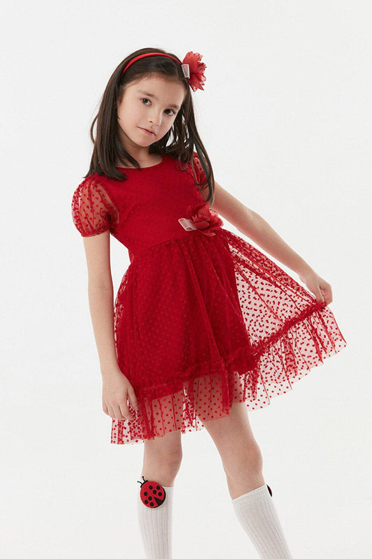 Polka Dot Tulle Crown Girls Dress