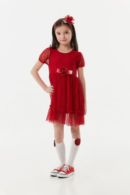 Polka Dot Tulle Crown Girls Dress