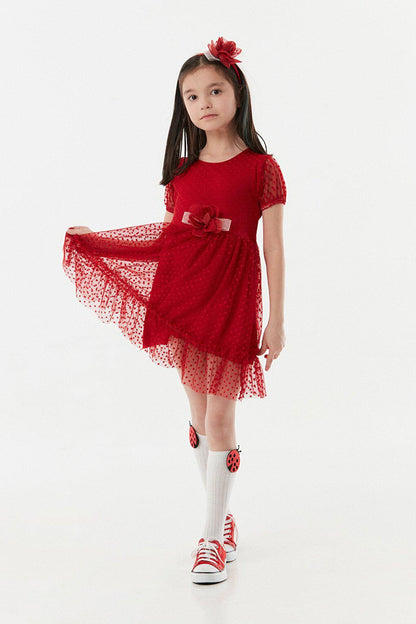 Polka Dot Tulle Crown Girls Dress