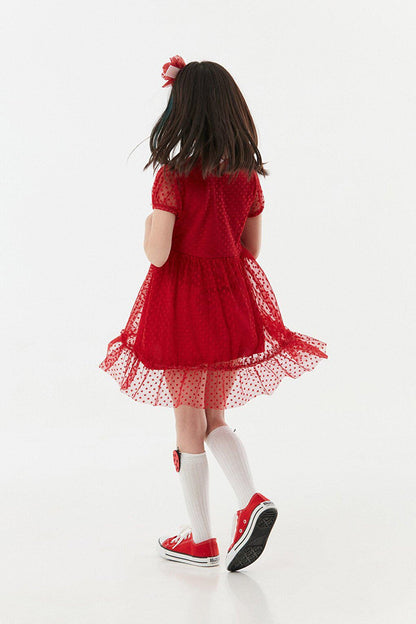 Polka Dot Tulle Crown Girls Dress