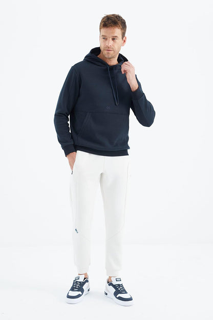 Navy Blue Comfortable Form Men's Sweatshirt - 88298