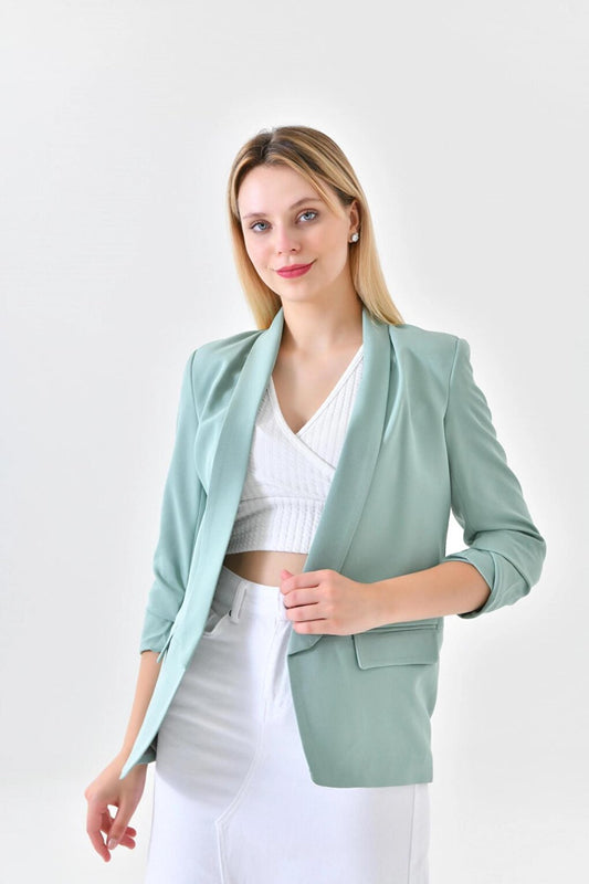 Women's Mint Sleeve Gathered Blazer Jacket