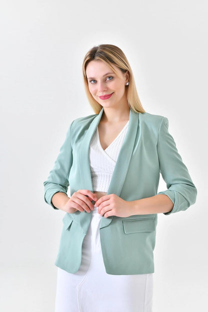 Women's Mint Sleeve Gathered Blazer Jacket