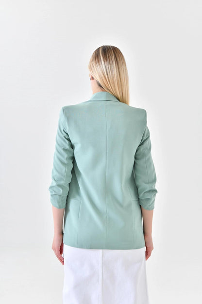 Women's Mint Sleeve Gathered Blazer Jacket