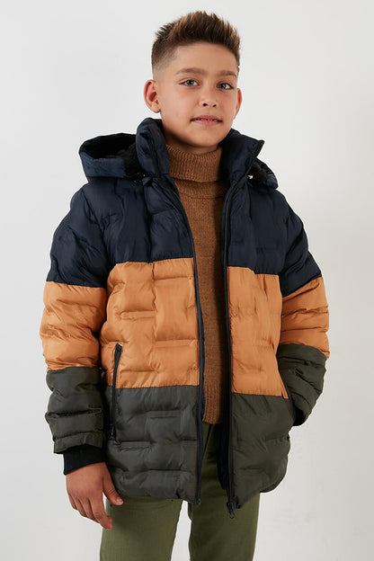 Removable Hooded Puffer Coat with Plush Lining 5760015