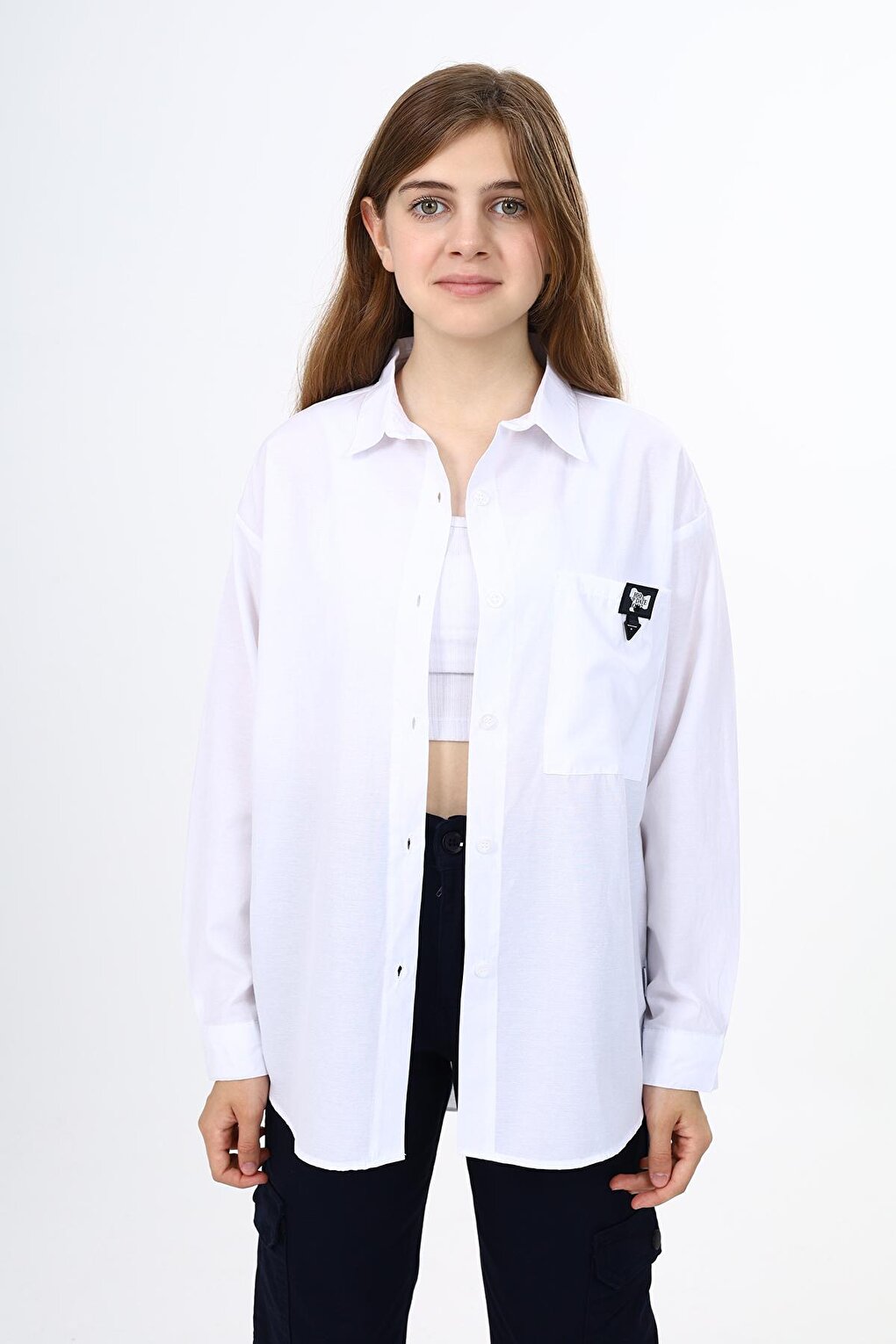 Girl's School Style Pocket Shirt 9-14 Years Lx261