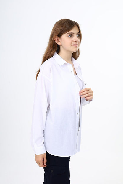 Girl's School Style Pocket Shirt 9-14 Years Lx261