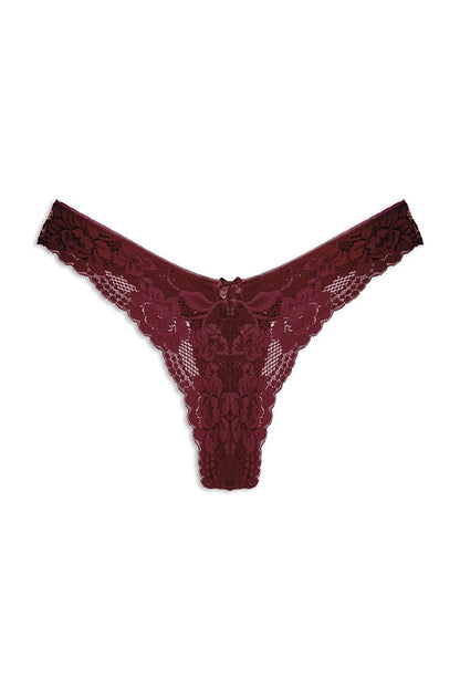 Lace High Waist Women's Thong Panties Set of 3