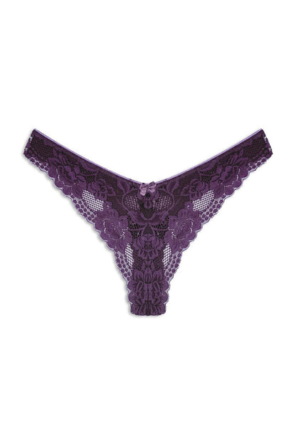 Lace High Waist Women's Thong Panties Set of 3