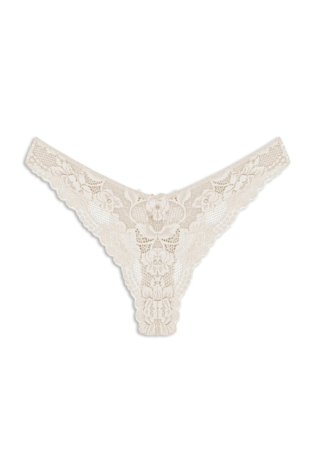 Lace High Waist Women's Thong Panties Set of 3