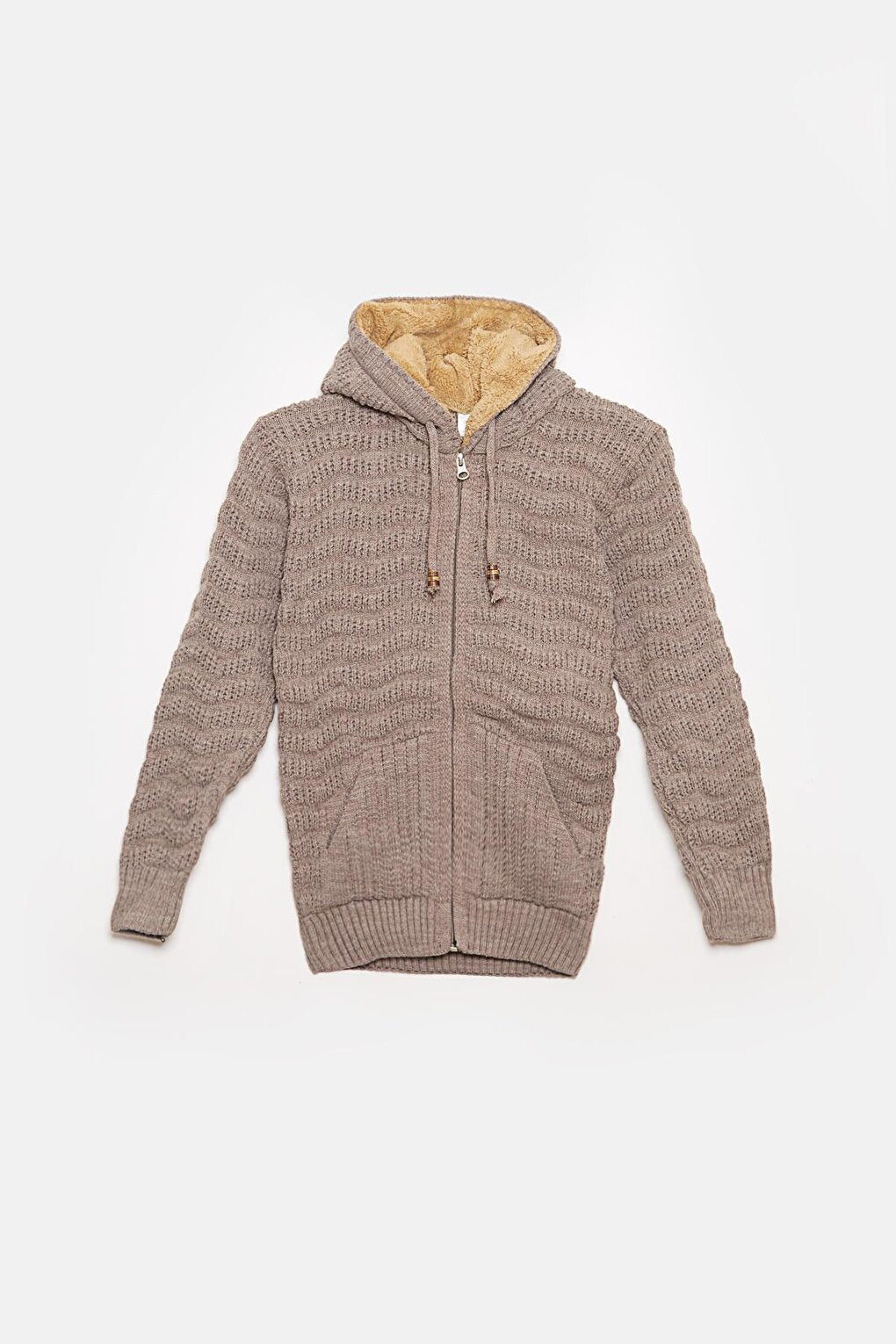 Fur Detailed Knitwear Boys Cardigan