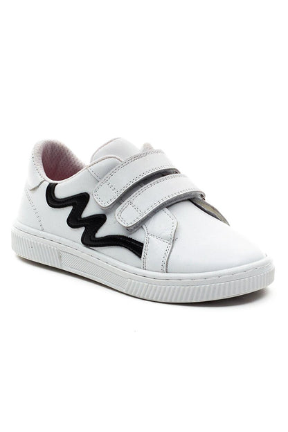 Unisex Children's White Leather healthy Supported Sports Shoes