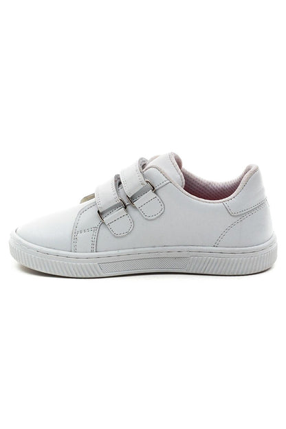 Unisex Children's White Leather healthy Supported Sports Shoes