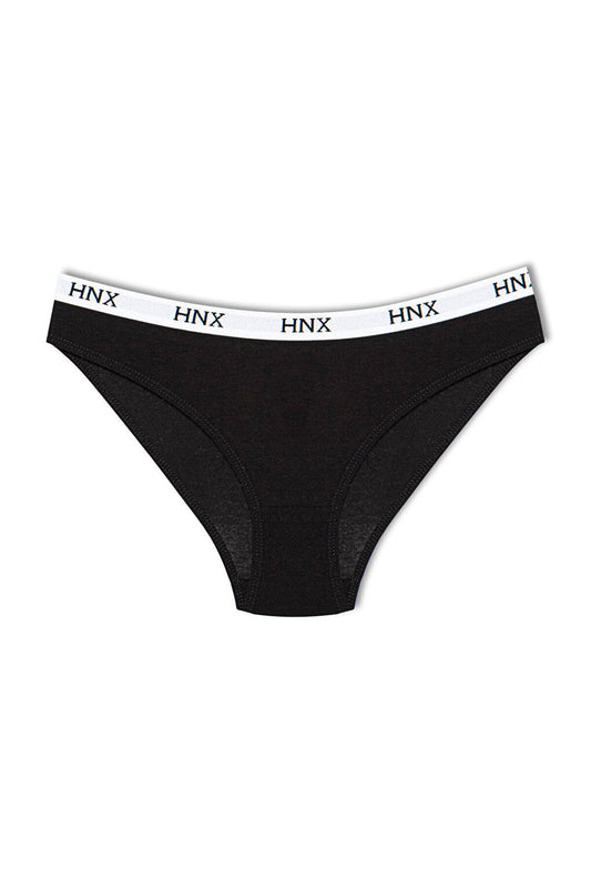 Cotton Basic Women's Panties with Lettering on the Waist