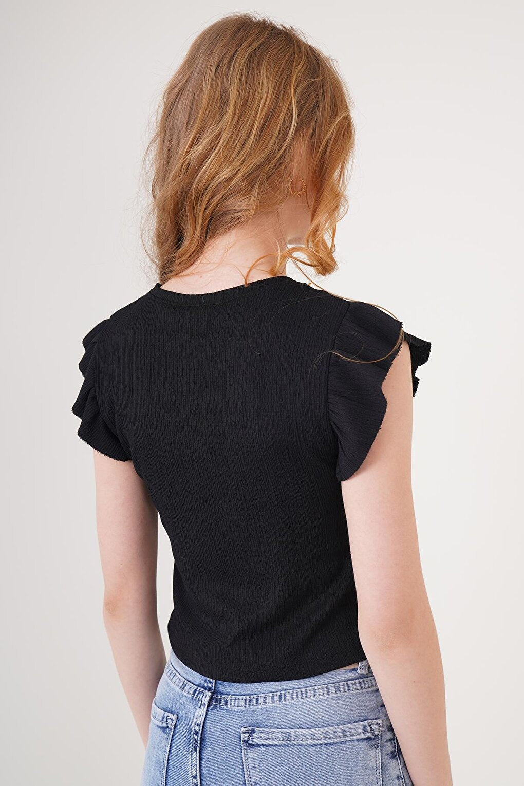 0430 Knitted Blouse - Black