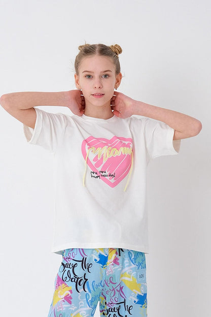 Girl's Heart Printed T-Shirt 8-14 Years