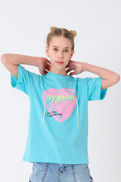 Girl's Heart Printed T-Shirt 8-14 Years