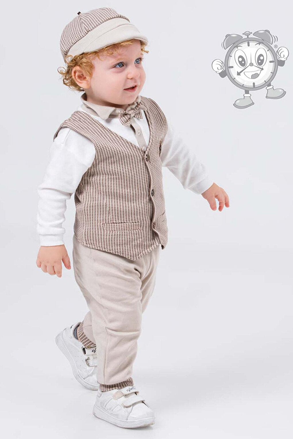 Baby Boy Set of 4 with Cream Vest and Hat 16189