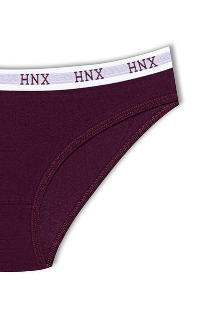 Cotton Basic Women's Panties with Lettering on the Waist