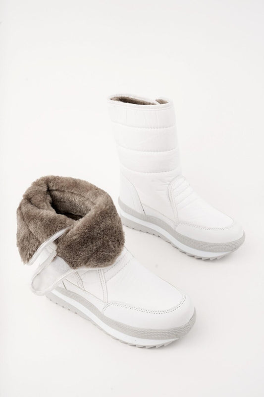 Bunny Children's Velcro Rain and Snow Boots with Fur Inside