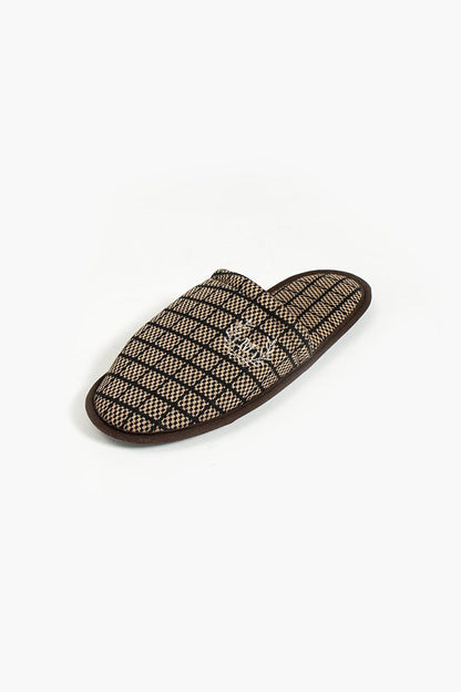 Square Patterned Closed Front Comfortable Sole Men's House Slippers P01-20-23M