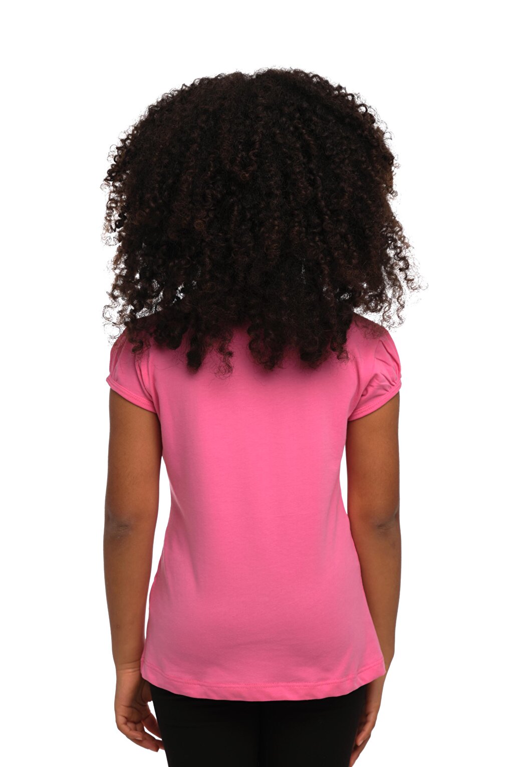 Candy Pink Girl's Short Sleeve Basic T-Shirt