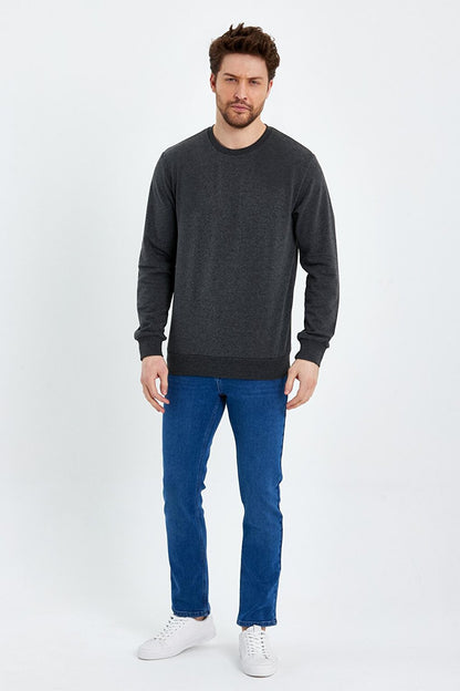 Crew Neck Basic Thin Men's Sweatshirt