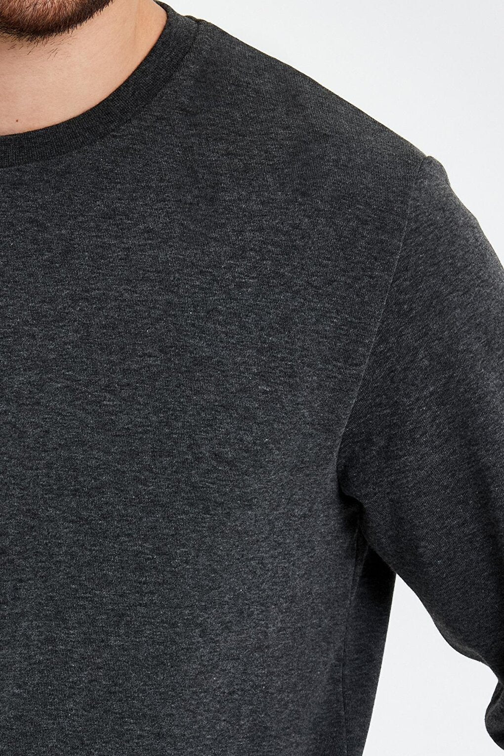 Crew Neck Basic Thin Men's Sweatshirt