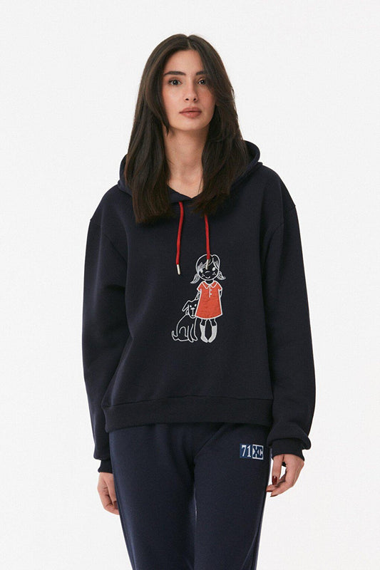 Embroidered Hooded Sweatshirt