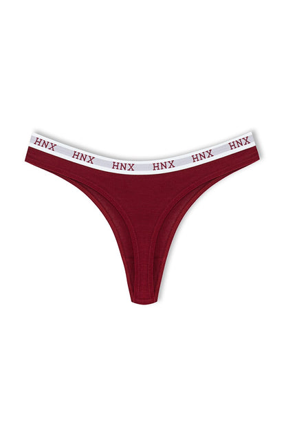 Basic Women's Thong Panties with Elastic Waist Cotton