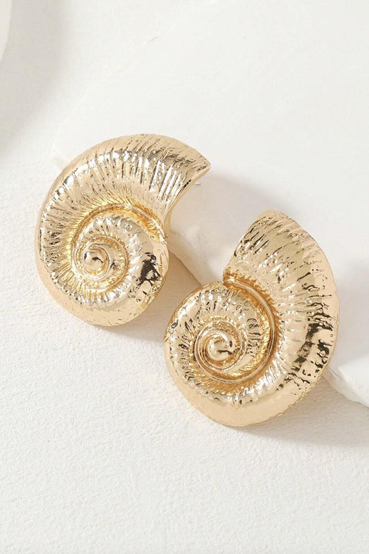 Gold Plated Seashell Mussel Women's Earrings